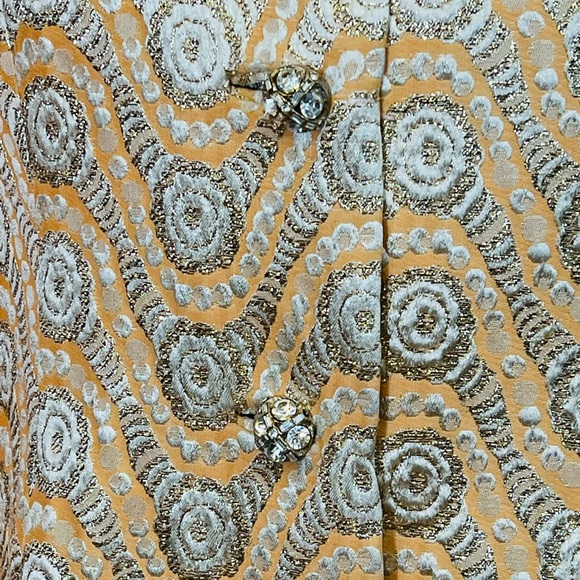 Vintage 1960s Lillie Rubin Gold Tapestry Tunic & Matching Jacket - size 10 - Picture 6 of 11